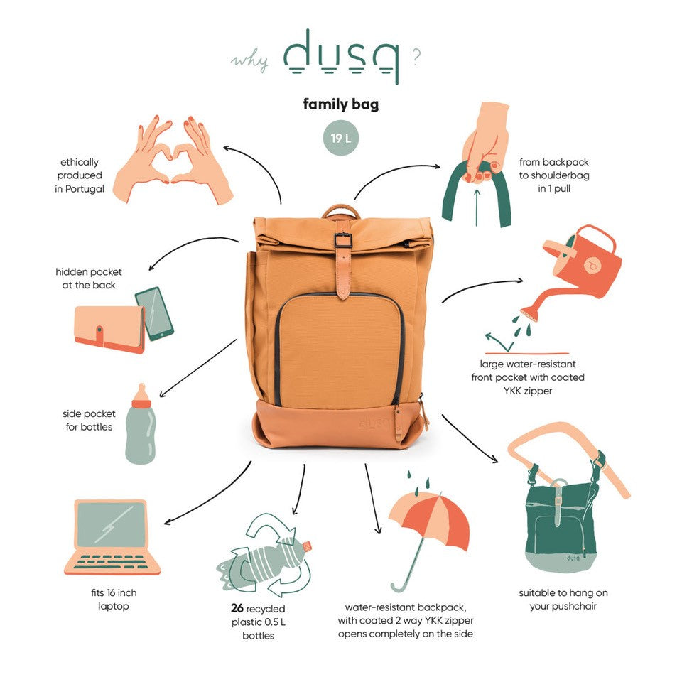 Dusq Family Bag Leather Sunset Cognac