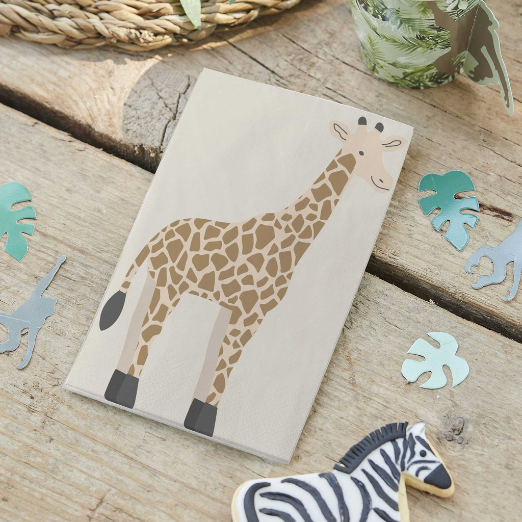 Ginger Ray Set 16 Paper Napkins | Giraffe