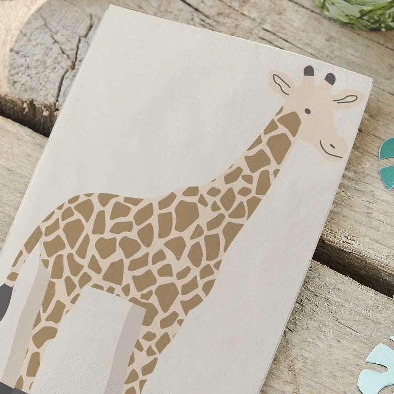 Ginger Ray Set 16 Paper Napkins | Giraffe