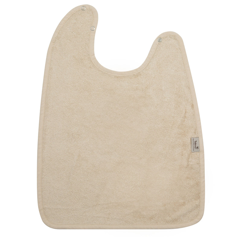 Timboo Bamboo XXL bib 37x50cm with snap button | Frosted almond